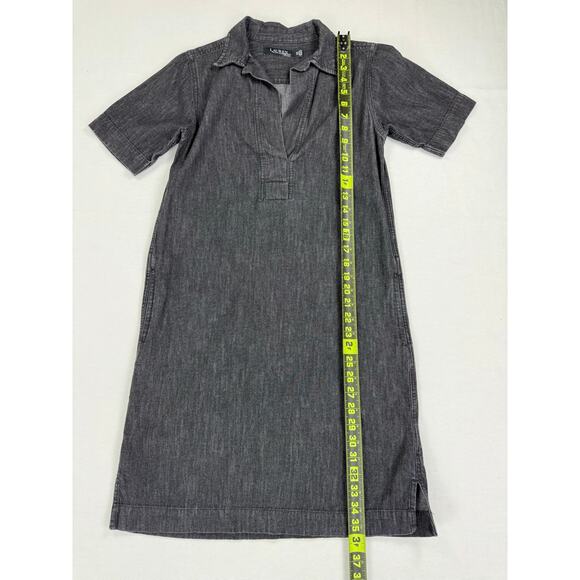 Lauren Ralph Lauren Women’s Denim Cotton Popover Shift Dress XS Gray - Picture 16 of 16